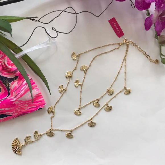 Lilly Pulitzer Coastal Shell Layered Y Necklace